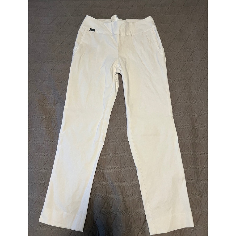 Lisette L Sport Montreal Pants Womens 8 White Pre-owned Pull On Stretch Straight